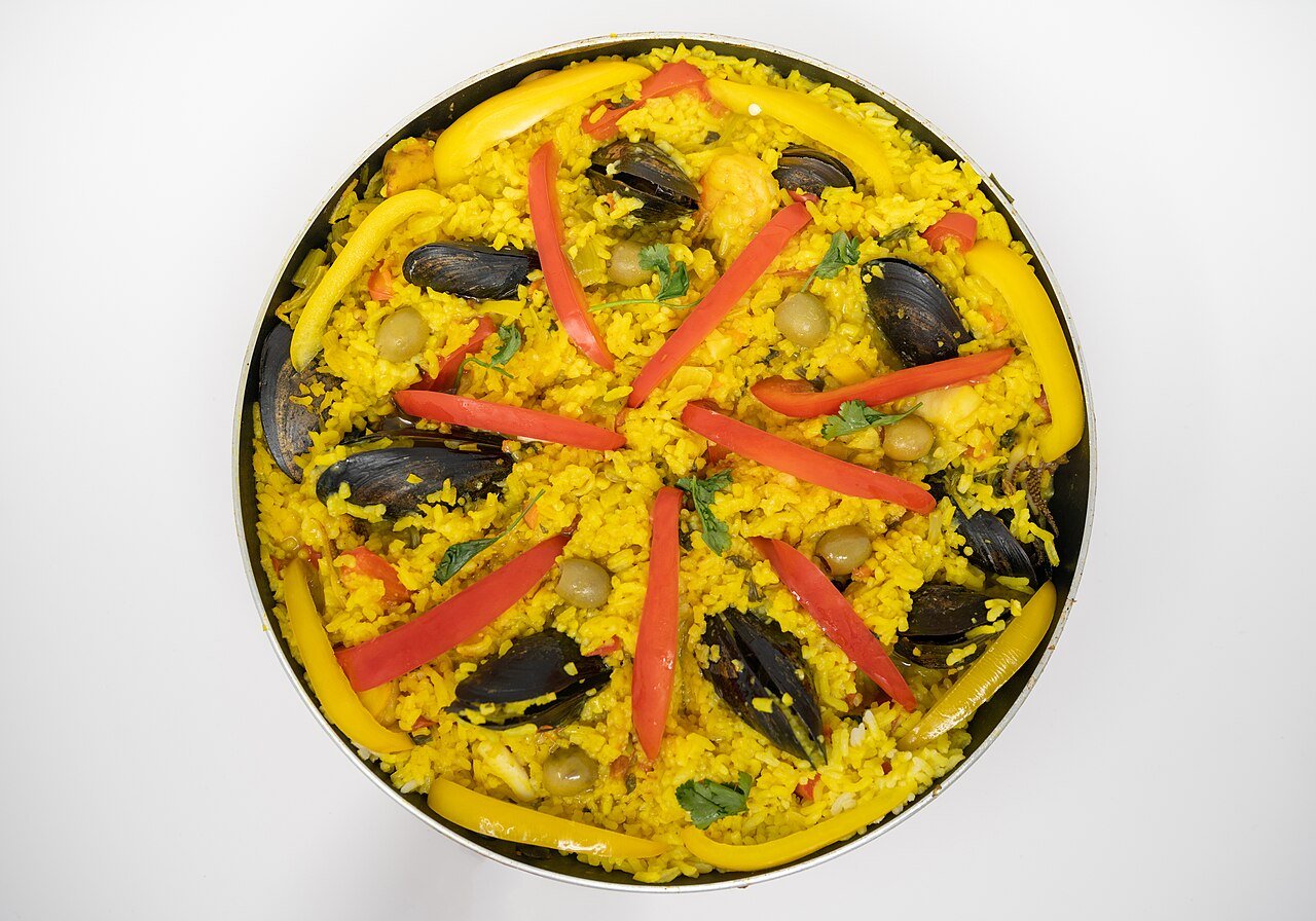 Seafood paella — a family recipe an exchange student might cook in your Michigan kitchen